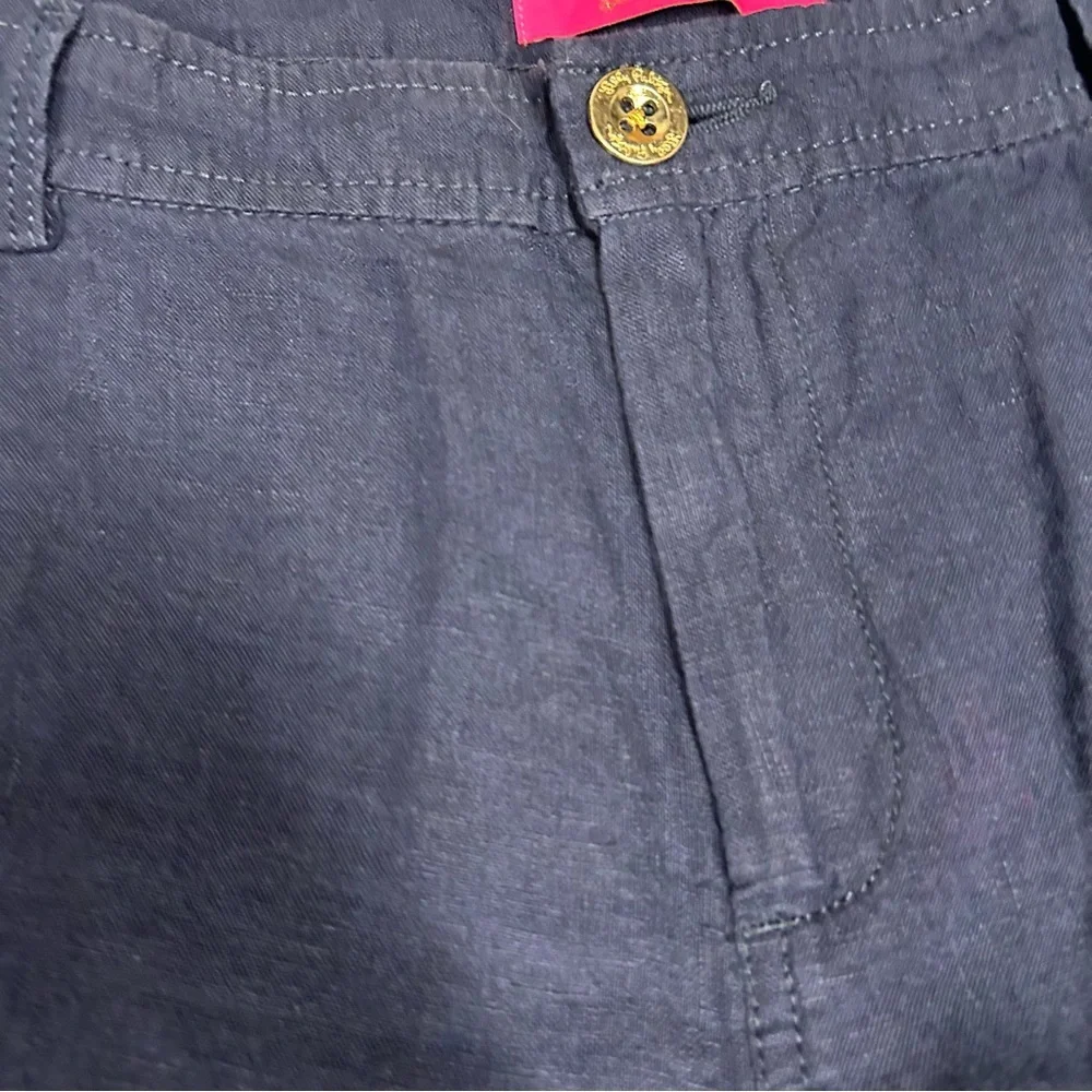 NWT Lilly Pulitzer Womens 12 Lagoon Linen Pant Breeta Linen Trouser True Navy‎ - Picture 6 of 6